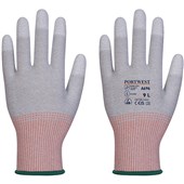 Portwest A696 LR13 ESD Antistatic Cut B PU Fingertip Gloves - 13 gauge (Pack 12)