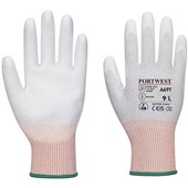 Portwest A697 LR13 ESD Antistatic Cut B Gloves with PU Palm Coating - 13 gauge (Pack 12)