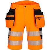 Portwest DX446 DX4 Orange Stretch Hi Vis Holster Pocket Shorts