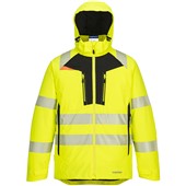 Portwest DX461 DX4 Yellow/Black Stretch Padded Lined Waterproof Hi Vis Winter Jacket