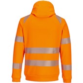 Portwest DX484 DX4 Orange Lined Hi Vis Zipped Hooded Sweatshirt