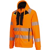 Portwest DX484 DX4 Orange Lined Hi Vis Zipped Hooded Sweatshirt