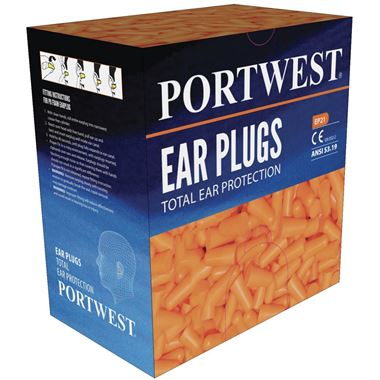 Portwest EP21 PU Foam Ear Plug Dispenser Refill (500 Pairs) - SNR 37