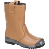 Portwest FW13 Steelite Tan Fur Lined Safety Rigger Boot with Scuff Cap S1P CI SRC