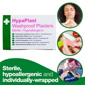 HypaPlast Washproof Plasters 7.2cm x 5cm (Pack 100)