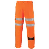 Portwest RT46 Orange Polycotton Hi Vis Cargo Trousers