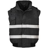Portwest S435 Black Iona Reflective Padded Waterproof 4-in-1 Hi Vis Bomber Jacket