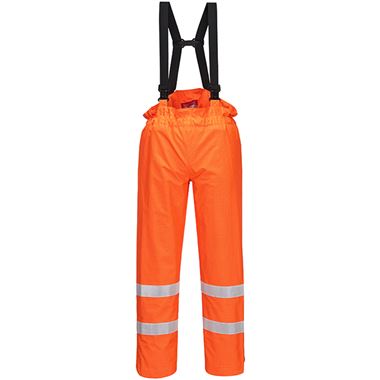 Portwest S780 Orange Bizflame Rain Unlined Waterproof Flame Resistant Anti Static Hi Vis Trousers