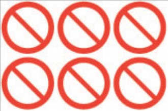 Prohibition symbol  (24 pack) 6 per sheet