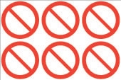 Prohibition symbol  (24 pack) 6 per sheet