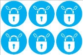 Keep locked symbol  (24 pack) 6 to sheet