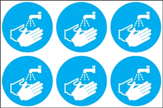 Wash hands symbol  (24 pack) 6 to sheet