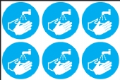 Wash hands symbol  (24 pack) 6 to sheet