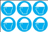 Hard hat symbol  (24 pack) 6 to sheet