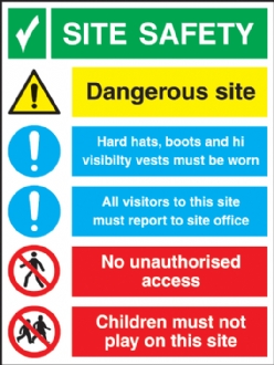 site safety multi message sign
