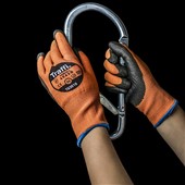 TraffiGlove TG3010 X-Dura Classic Cut B PU Palm Coated Amber Work Gloves - 13g