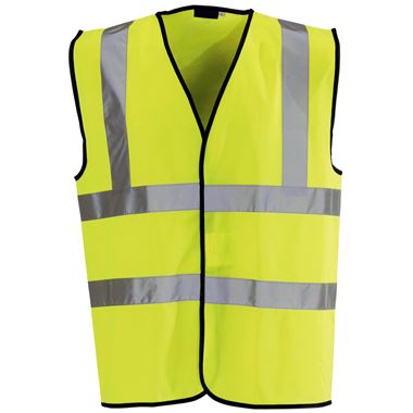 Yellow Hi Vis Vest - Fully Conforms EN ISO 20471 Class 2