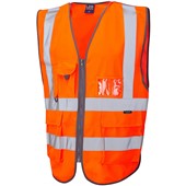 Leo Workwear Barnstaple Orange Superior 3-Part Quick Release Hi Vis Rail Vest
